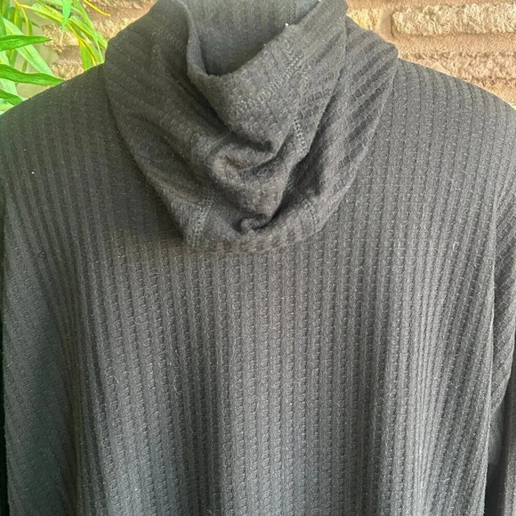 Chaser Black Thermal Waffle Knit Relaxed Fit Hoodie Size XL - Picture 4 of 7